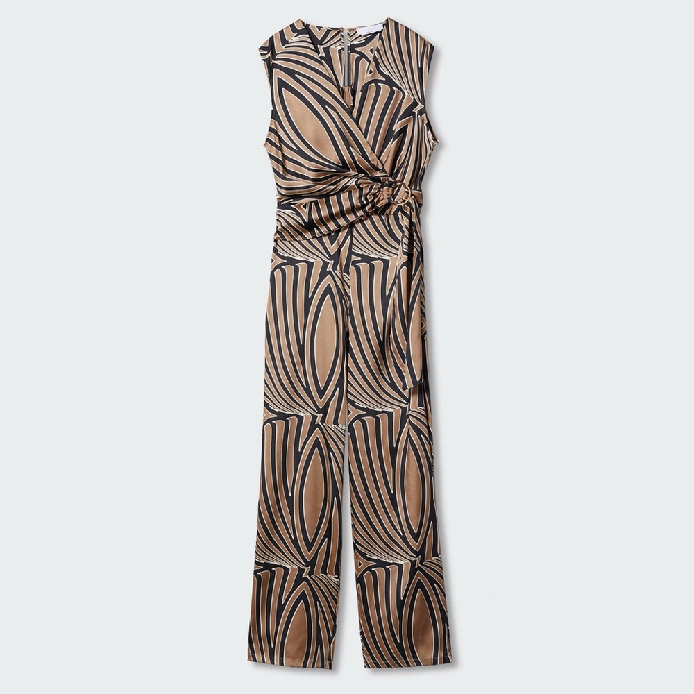 Mango Belt Printed‎ Sleeveless Jumpsuit